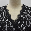 Premium polyester factory directly selling fashion women short sleeve modest patterns Casual black lace Dresses